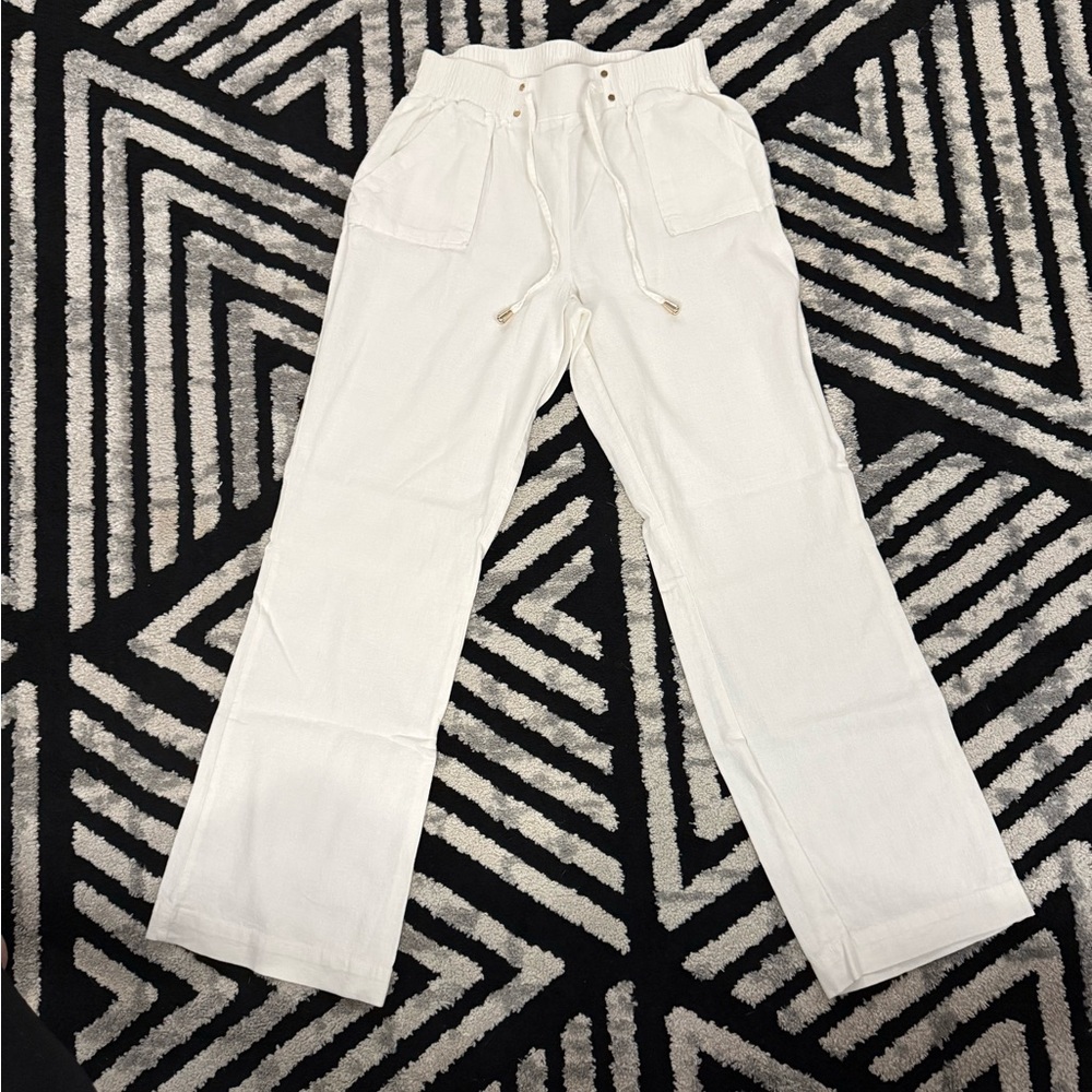 Ci Sono Cream Drawstring Pants